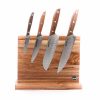 Due Cigni Magnetic Knife Block + 4pcs Walnut Wood Set
