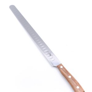 Maglio Nero Iside Fluted Salmon Knife 30cm Olive Wood